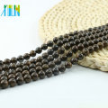 L-0584, voller Strang 38 CM Echte Schwarze Quarz Glatte Bronzite Lose Perlen Spacer Stones für Schmuck Machen